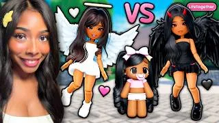 Thumbnail: REALISTIC BABY GIRL Got Adopted BY ANGEL VS DEMON FAMILY ⭐ (Roblox Snapchat)