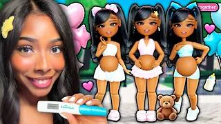 Thumbnail: 🩷 PREGNANT REALISTIC TRIPLETS HAVE A BABY SHOWER 🩵 (Roblox Snapchat)