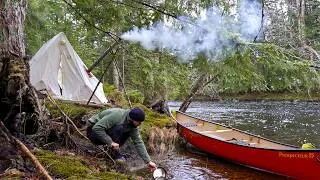 Thumbnail: Solo Hot Tent Camping Down Nova Scotia Spring River