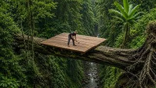 Thumbnail: Building an Amazing Shelter Cabin on a Giant Fallen Tree | Bushcraft Treehouse, Catch and Cook