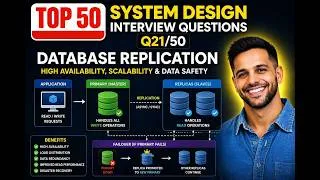 Thumbnail: Database Replication in 10 Minutes🔥 | How Netflix & Amazon Scale DB | Q20/50 System Design Interview