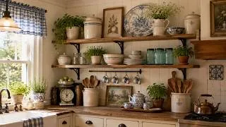 Thumbnail: 🌿 Small Kitchen Open Shelves: Vintage Farmhouse Styling with Dishes, Crocks & Herbs