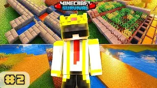 Thumbnail: I Built the BEST Starter Farms in Minecraft Survival! 🔥
