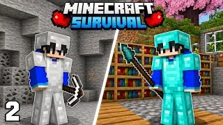 Thumbnail: FINALLY I BECAME POWERFUL IN MINECRAFT SURVIVAL🔥 || Minecraft Survival Series EP-2 {HINDI}
