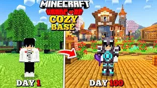Thumbnail: I Spend 100 Days To Build a COZY BASE In Minecraft Hardcore Bedrock Edition.