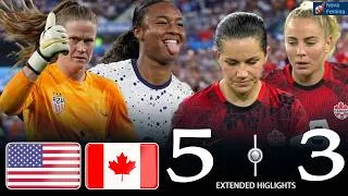 Thumbnail: 120 MINS OF RAINSTORM CHAOS! USA Edge Canada In Lucky Penalty Shootout ⚽. Highlights !
