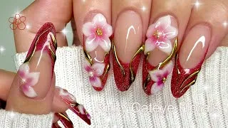 Thumbnail: Ruby Cateye Florals ❤️ | Polygel Nail Tutorial | Beginner Friendly | Step-By-Step