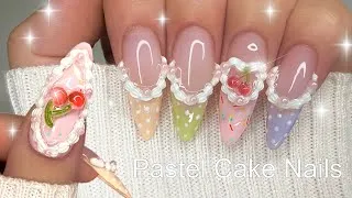 Thumbnail: Pastel Cake Nails 🎂🩷 | Gel-X Nail Tutorial | Step-By-Step | Taste Of Spring Collection Beetles Gel