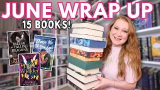 Thumbnail: all the books I read in June ☀️📚 15 books | fantasy romance, rereads, and new releases