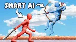 Thumbnail: Smart AI Stickmen Fight Each Other in a Realistic Simulation! (with Active Ragdoll Physics)