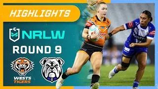 Thumbnail: NRLW Highlights: Wests Tigers vs Bulldogs - Round 9 | NRL on Nine