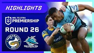 Thumbnail: NRL Highlights: Eels v Sharks - Round 26 | NRL on Nine
