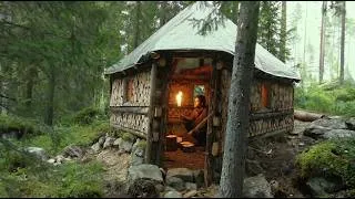 Thumbnail: 21- Day Challenge to Build a TRIANGLE Bushcraft Shelter, off grid living | FULL BUILD