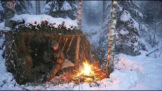 Thumbnail: Extreme Winter Survival in the Rain and Snow | 3 Day's Alone at -14°C with No Gear – Just Fire