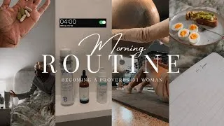 Thumbnail: 4AM MORNING ROUTINE | becoming a Proverbs 31 woman | faith, discipline & healthy habits