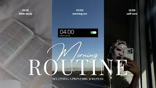 Thumbnail: My 4AM Christian Morning Routine (Proverbs 31 Inspired) | bible study, morning run, skincare, etc
