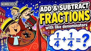 Thumbnail: Add & Subtract Fractions with Like Denominators | Numberock Math Song for Kids (Grades 3–5)