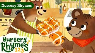 Thumbnail: Yummy Yummy Hot Cross Buns 🥐 Songs For Kids | Nursery Rhymes 123