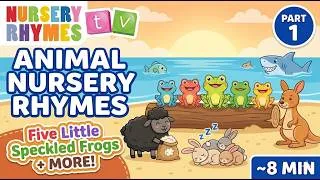 Thumbnail: Five Little Speckled Frogs & More Animal Songs | Nursery Rhymes TV | Best Kids Songs 🐸