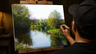 Thumbnail: River Landscape Oil Painting Process | WISHPERING BEND