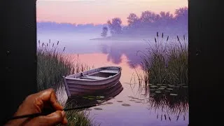 Thumbnail: How I Paint a Realistic Evening Lake | Time Lapse #166