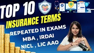 Thumbnail: Top 10 Insurance Terms You MUST Know for LIC, NICL, IRDAI Exams | Insurance Exam Preparation|