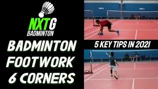Thumbnail: Badminton Footwork | 6 Corners Technique  - 5 Key tips to improve your footwork speed