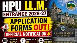 Thumbnail: HPU LLM ENTRANCE 2026-2027 APPLICATION FORM OUT || Official Notification