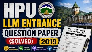 Thumbnail: HPU LLM ENTRANCE QUESTION PAPER 2019
