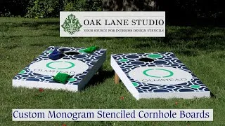Thumbnail: DIY Cornhole Board Custom Monogram Project | Oak Lane Studio