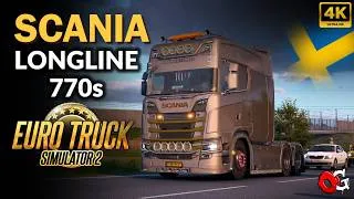 Thumbnail: Hauling Volvo Excavator with Scania V8 770s Longline | ETS2