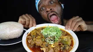 Thumbnail: Mukbang Oxtail & Goatmeat Palmnut Soup.Did you see what happened in the Middle of the video?