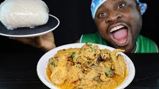 Thumbnail: Mukbang ChickenBone Egusi Soup,Most Foreigners Loves this Nigeria Soup in Abroad.