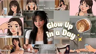 Thumbnail: How to Actually Glow Up in 1 Day! Tips, My 1-Day Secret to Glowing Skin✨ #glowup #skincare #hygeine 