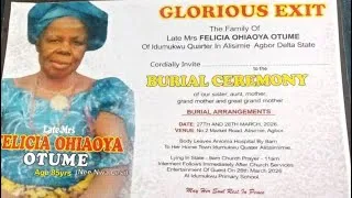 Thumbnail: BURIAL OF FELICIA OHIAOYA OTWUME 