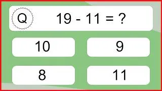 Thumbnail: 20 Subtraction Quiz Exercises for Kids: Numbers Up to 20
