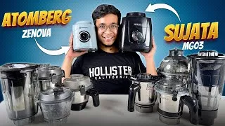 Thumbnail: Atomberg vs Sujata 🔥 BLDC Motor vs 90 Minutes Run Time 🔥 BEST Mixer Grinder?