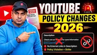 Thumbnail: YouTube External Link Policy Rules Update 2026 Big Update
