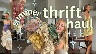Thumbnail: a collective SUMMER THRIFT HAUL • styling some of my favorite summer trends