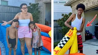 Thumbnail: Jealous BOY Destroys KIDS New WATERSLIDE He INSTANTLY Regrets It!