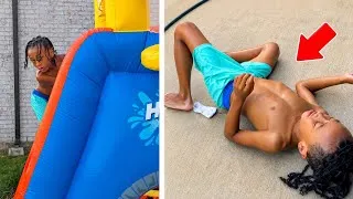 Thumbnail: Boy Gets HURT After Ignoring Mom on the Water Slide! 😳
