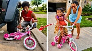 Thumbnail: Big Brother Accidentally Crashes Into His Little Sister's New Bike! 😱