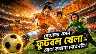 Thumbnail: মেয়েদের ফুটবল খেলা মানেই অস্থির এক বিনোদন!😱 | Kung Fu Soccer Movie Explained in Bangla.