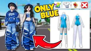 Thumbnail: Brookhaven, but I Can ONLY Wear BLUE ZEPETO Outfits! 💙