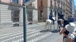 Thumbnail: Officers of the Unidad de Caballería (Mounted Unit) of the Spanish National Police in Madrid.
