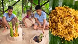 Thumbnail: Chicken & Rice Cooked Inside Bamboo | Amazing Village Style Biryani Recipe 