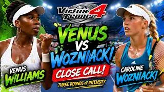 Thumbnail: Venus Williams vs Caroline Wozniacki - CLOSE MATCH! | Virtua Tennis 4 Gameplay