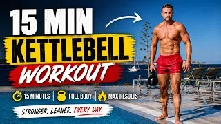 Thumbnail: 15 MIN: FULL BODY KETTLEBELL 🔥 Strength + Conditioning