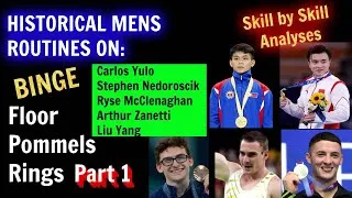 Thumbnail: Historical best mens gymnastics routines World and Olympic medalists analyzed - floor-pommels-rings
