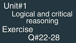Thumbnail: Quantitative reasoning|| unit 1logical&critical reasoning questions22-24according semester4 outline 